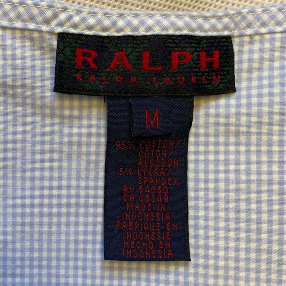 Ralph Lauren Gingham Print Crop shirt size Medium - Picture 7 of 7